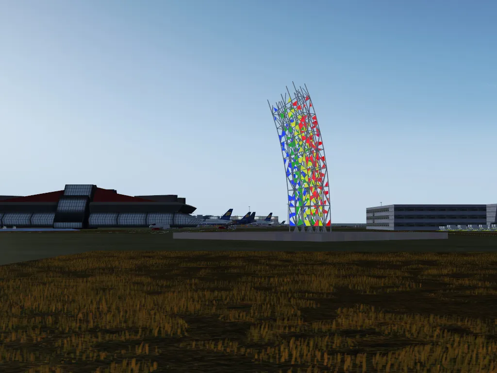 Rainbow sculpture at Keflavík International Airport (BIKF) in Iceland.