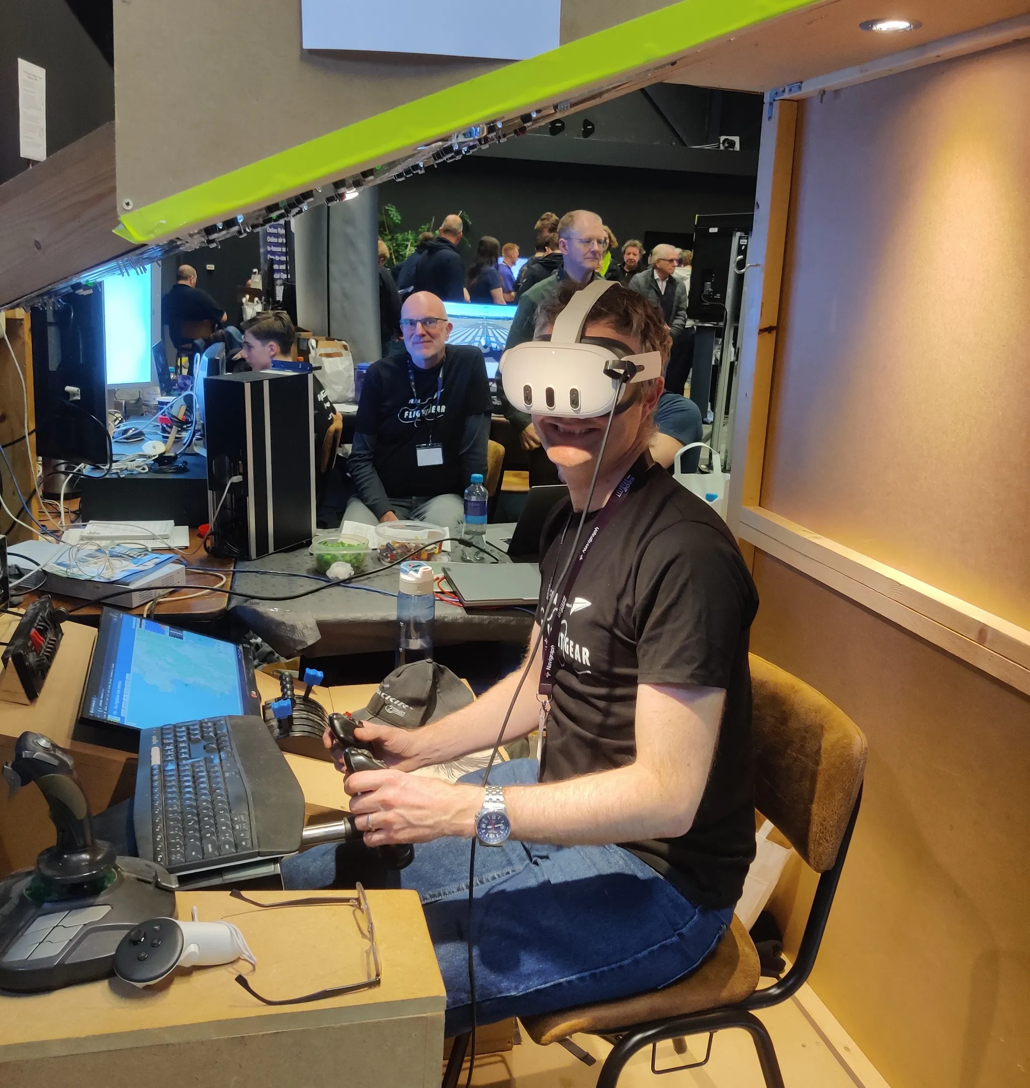 Flying in virtual reality with a VR headset